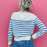 Stripe Mock Neck Cashmere