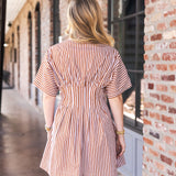 Cocoa Strip Mini Dress