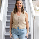 Knit Vest-Sand