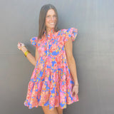 Floral Tier Pleat Dress