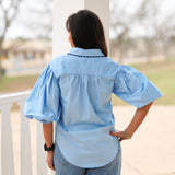 Blue Poplin w/ Ric-Rac Top