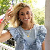 Denim Ruffled Mini Dress