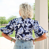 Edie Navy Top