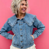 Denim Peter Pan Collar Jacket