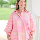 Pink & Yellow Stripe Top