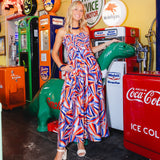 Red / Blue Graphic Maxi