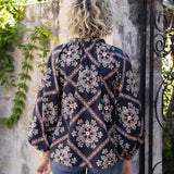 Black Medallion Long Sleeve Top