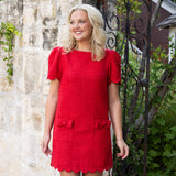Red Tweed Mini Dress