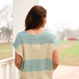 Mint Stripe Sleeveless Sweater