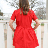 Red Cinch Mini Dress