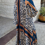 Navy and Brown Maxi Dress