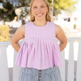 Lavender Pleated Top