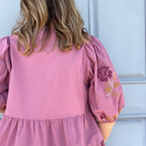 Raspberry Puff Sleeve Top