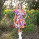 Fall Fiesta Bubble Mini Dress