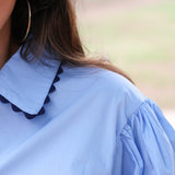 Blue Poplin w/ Ric-Rac Top