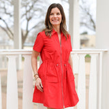 Red Cinch Mini Dress