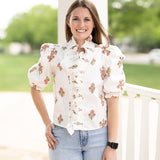 London Floral Ruffle Top