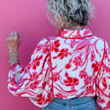 Pink & Red Floral Top