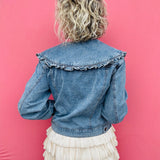 Denim Peter Pan Collar Jacket