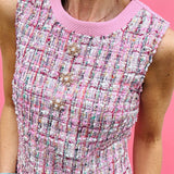 Pink Tweed Mini Dress