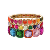 Rainbow Hearts Stack Bracelets