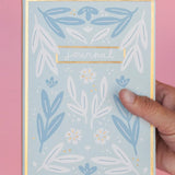 Light Blue Floral 5×7 Lined Softcover Book Journal