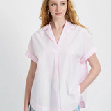 Pink Poplin Collar Top