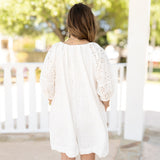 White Cotton Eyelet Romper
