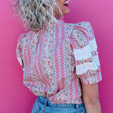 Vintage Pink Lace Top