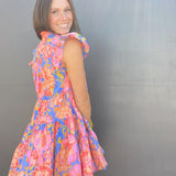 Floral Tier Pleat Dress