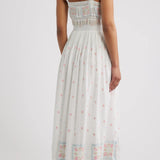 Cerys Floral Lace Detail Cotton Maxi Dress
