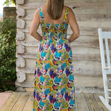 Paralia Nights Smocked Midi Dress