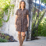 Leopard Cinch Mini Dress