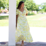 Yellow Printed Maxi Dress
