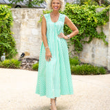 Seersucker Stripe Scoop Maxi Dress