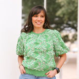 Kelly Green Embroidery Top