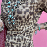 Sheer Leopard Midi Dress