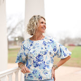 Blue Floral Top