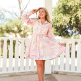 Pink Floral Mini Dress