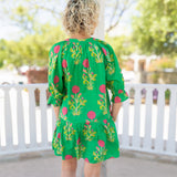 Green Floral Mini Dress