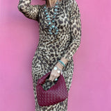 Sheer Leopard Midi Dress