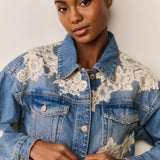 Amana Lace Applique Denim Jacket