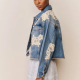 Amana Lace Applique Denim Jacket