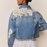 Amana Lace Applique Denim Jacket