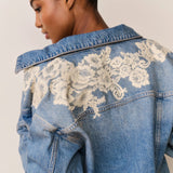 Amana Lace Applique Denim Jacket