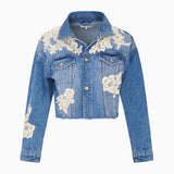 Amana Lace Applique Denim Jacket