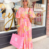 Big Pastel Floral Maxi Dress
