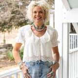 Lace Scallop Hem Top