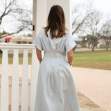 Light Blue Stripe Maxi Dress