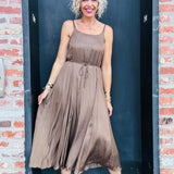 Espresso Pleated Maxi